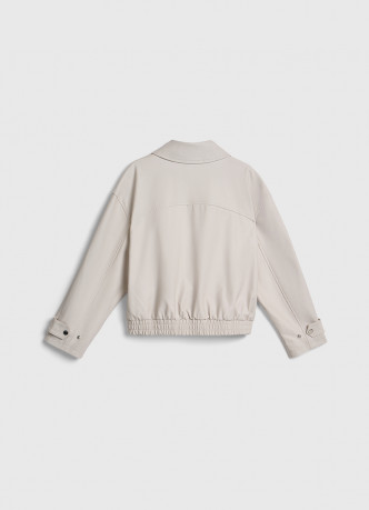 Бомбер из искусственной кожи для девочек