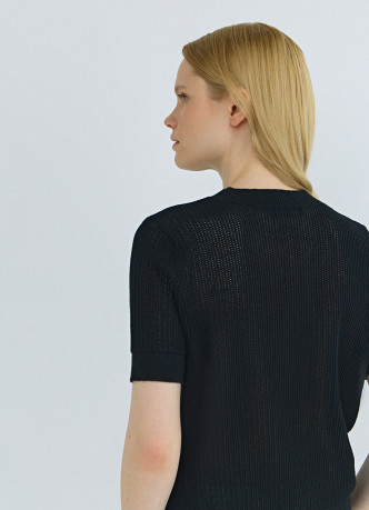 Ажурный джемпер с коротким рукавом