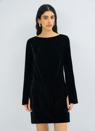 Платье мини из жатого бархата