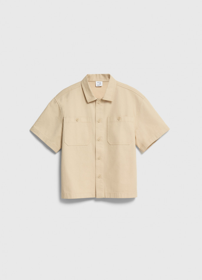 Джинсовая рубашка с коротким рукавом для мальчиков