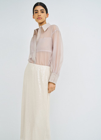 Прямая юбка с пайетками