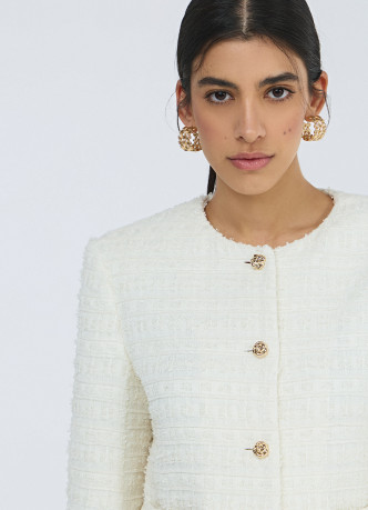 Укороченный жакет из твида