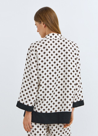 Принтованная блузка с рукавом 7/8