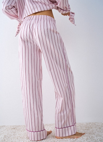 Брюки пижамные из хлопка в полоску