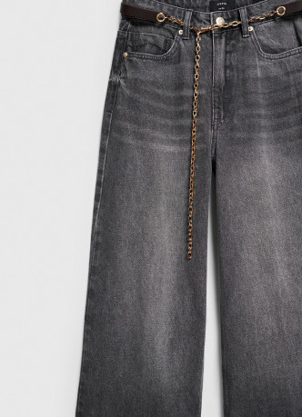 Широкие джинсы Wide leg с ремнём