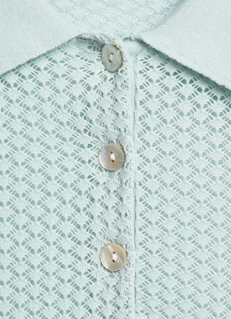 Джемпер поло из ажурной пряжи