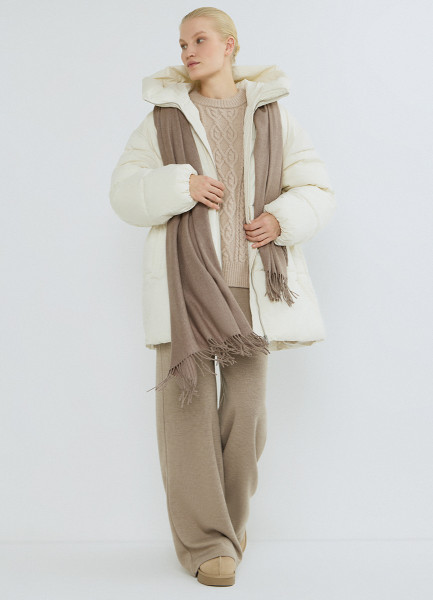 

Утеплённая стёганая куртка с капюшоном, Бежевый
