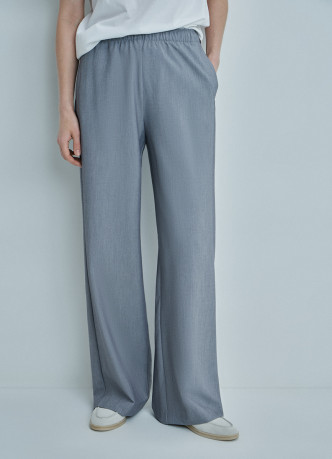 Прямые брюки с поясом на резинке