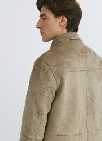 Куртка из искусственной замши с карманами