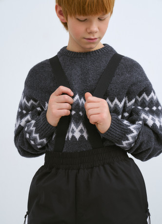 Утеплённые брюки на лямках для мальчиков