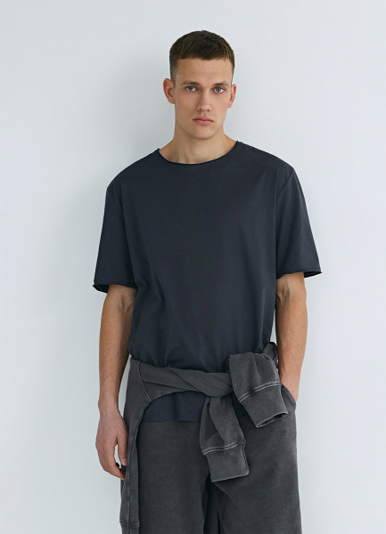 

Футболка с необработанным краем, Серый