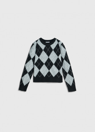 Джемпер с ромбами из пряжи с шерстью