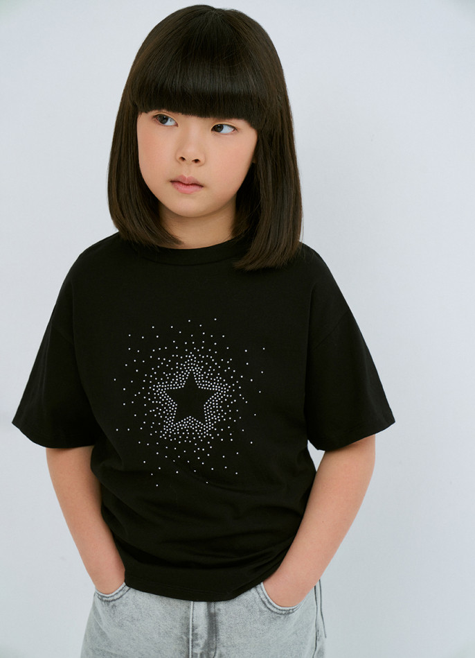 Футболка со стразами для девочек