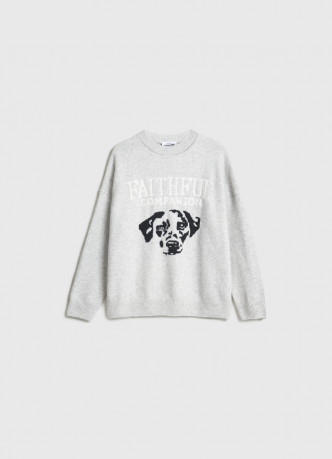 Вязаный джемпер с принтом для девочек