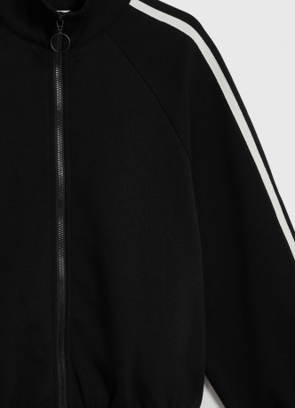 Толстовка на молнии с лампасами для девочек