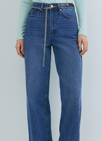 Широкие джинсы Wide leg с ремнём