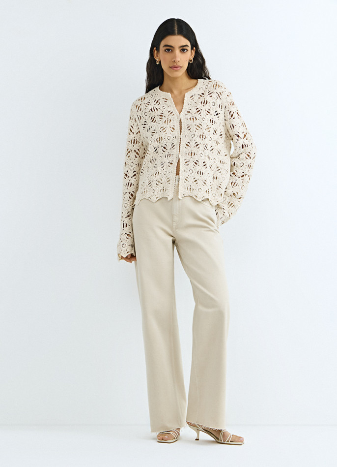 Широкие джинсы из плотного денима