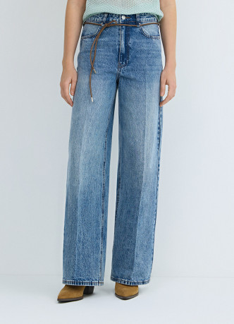 Широкие джинсы Wide leg с ремнём