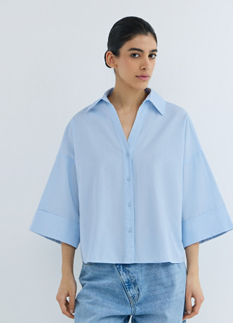 Рубашка в полоску с рукавом 3/4