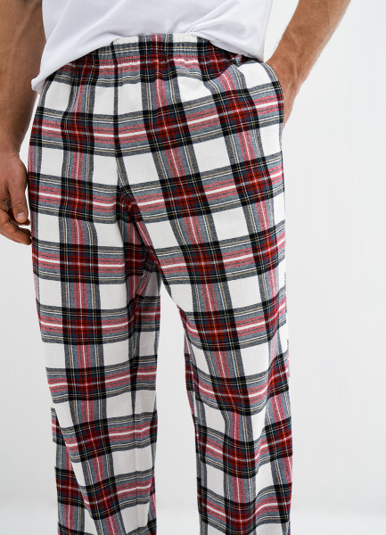 Пижамные брюки в клетку из фланели 32235600299 Красный, размер 54, 56,50, 52, фото 5