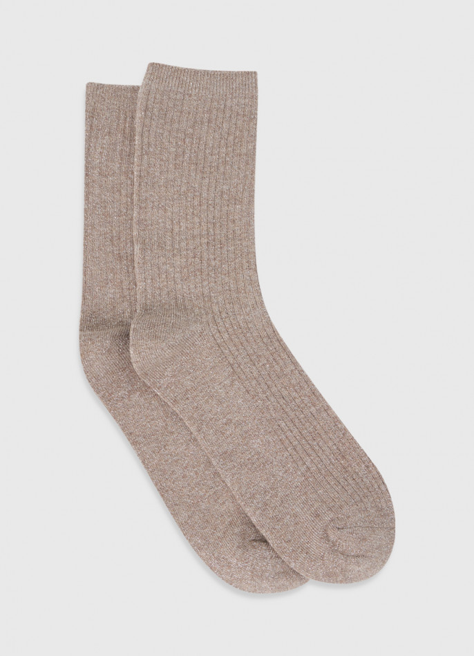 Носки в рубчик с люрексом