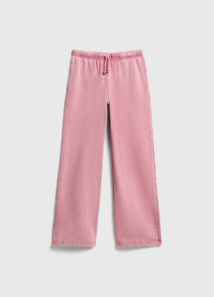 Трикотажные брюки с эффектом стирки для девочек