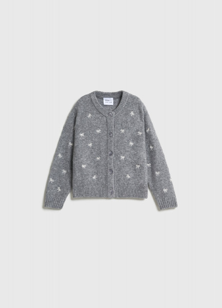 Кардиган с вышивкой для девочек Серый 2399₽