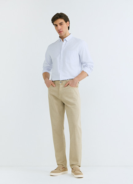 

Зауженные джинсы Tapered fit, Бежевый