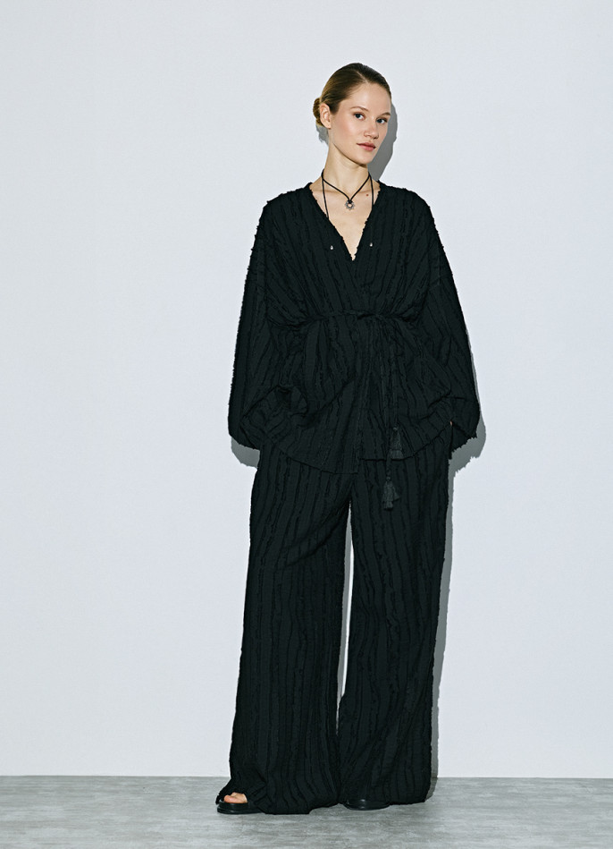 Широкие брюки на эластичном поясе