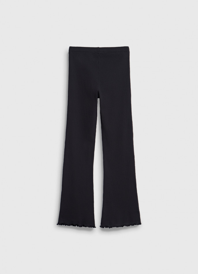 Трикотажные брюки в рубчик для девочек