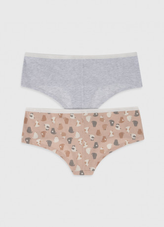 Трусы-хипстеры с принтом, 2 шт.