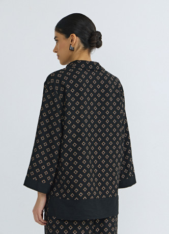 Принтованная блузка с рукавом 7/8