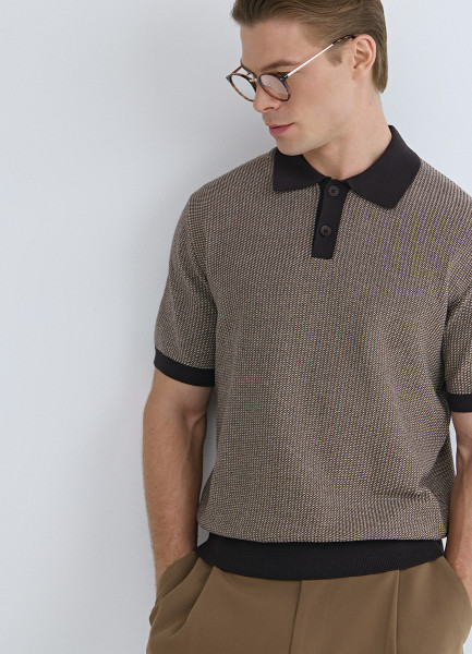 

Поло из текстурной ткани, Желтый