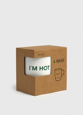 Кружка с надписью в картонной упаковке