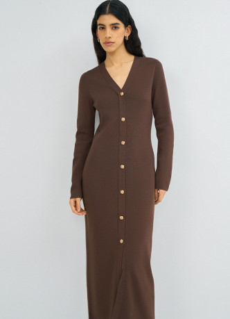 Вязаное облегающее платье