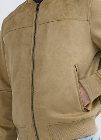 Бомбер из искусственной замши