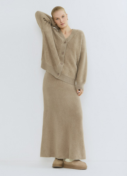 

Трикотажная юбка из пушистой пряжи, Коричневый