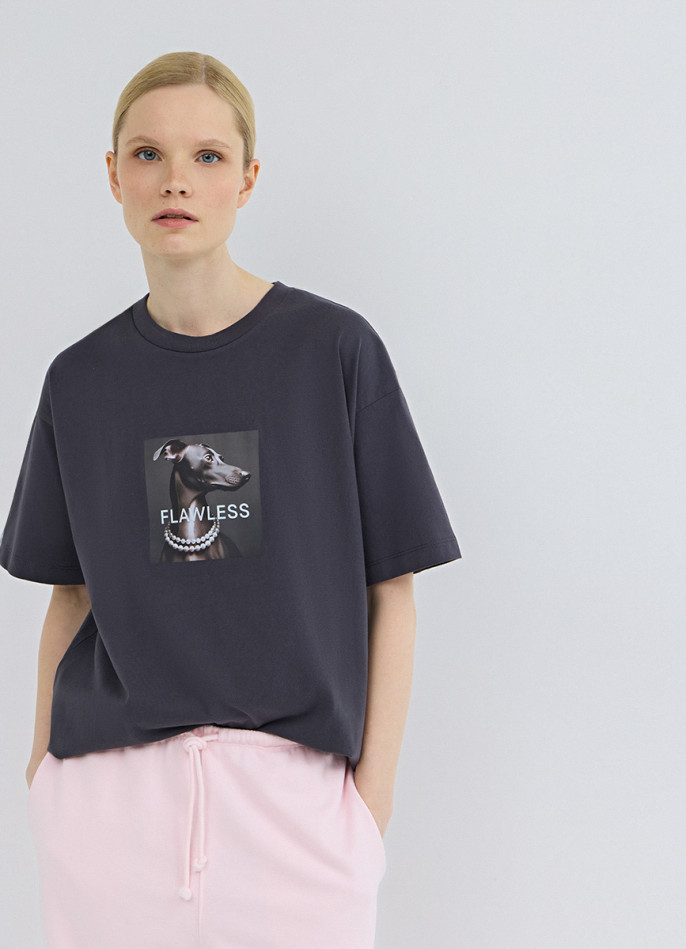 Футболка оверсайз с принтом