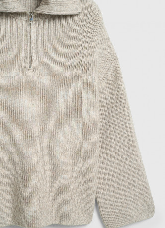 Джемпер с воротником-стойкой на молнии