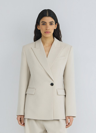 Двубортный жакет с драпировкой