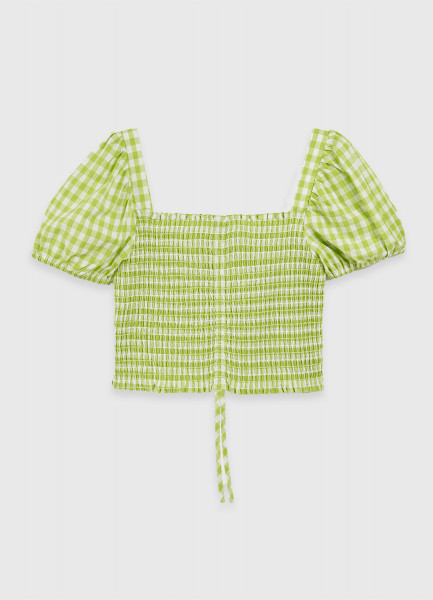 Блузка с коротким рукавом для девочек, Зеленый
