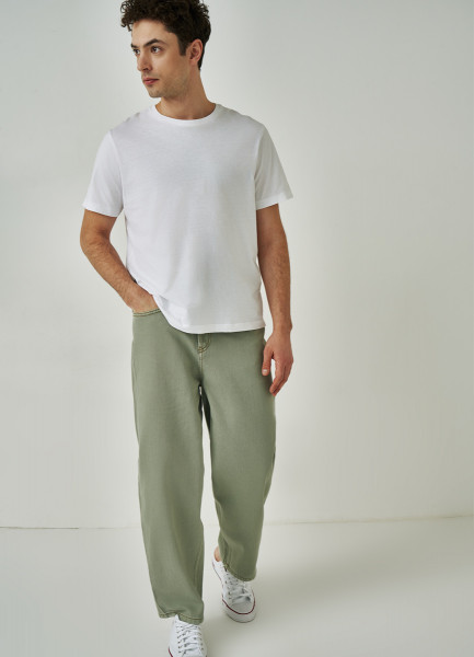 Широкие джинсы-бэгги, Зеленый