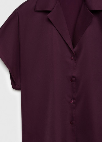 Сатиновая блузка с коротким рукавом