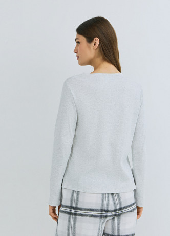 Пижамный лонгслив в рубчик