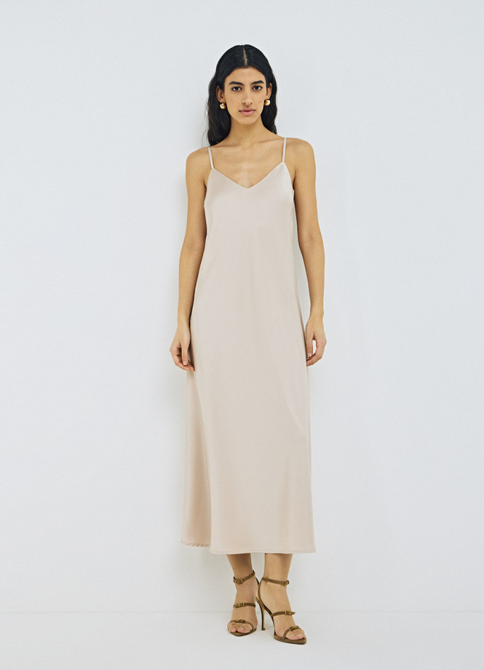 Платье-комбинация на тонких бретелях