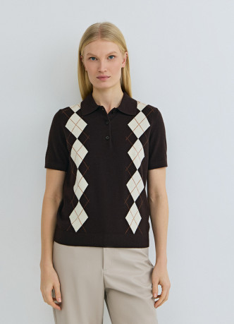 Джемпер поло с ромбами