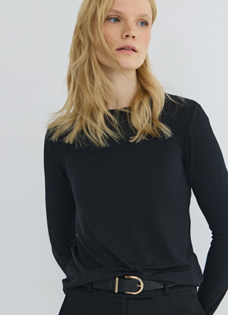 Лонгслив с содержанием модала и шёлка