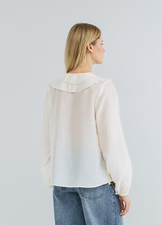 Блузка из лиоцелла с рюшами