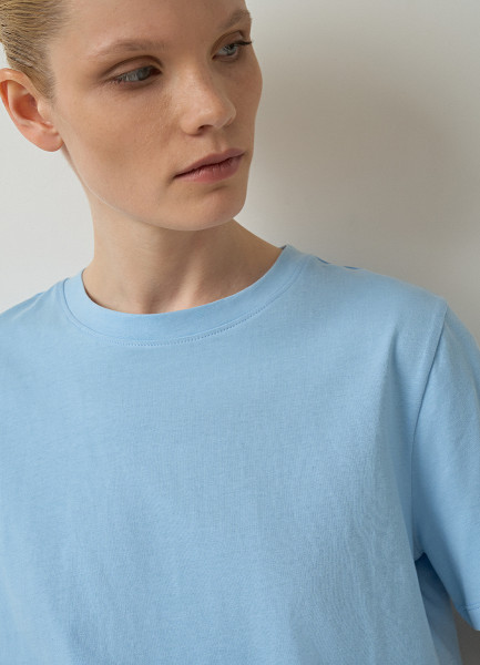 Базовая футболка, Голубой O`Stin LT6696O02-61, размер 48 - фото 5