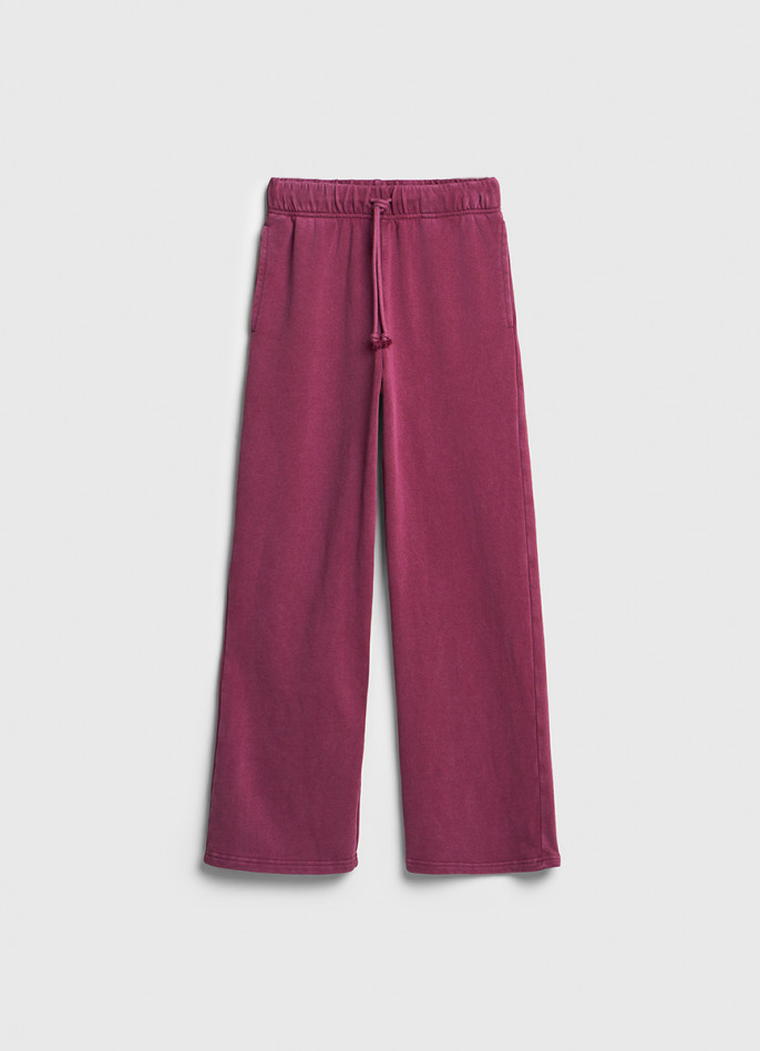 Широкие трикотажные брюки для девочек